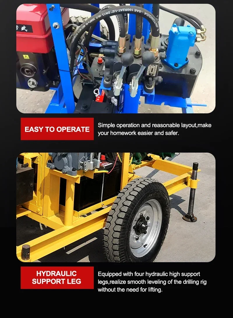 Mini Water Well Drilling Rig Machine 180m Small Borehole with Crawler Chassis for Digging Water Well