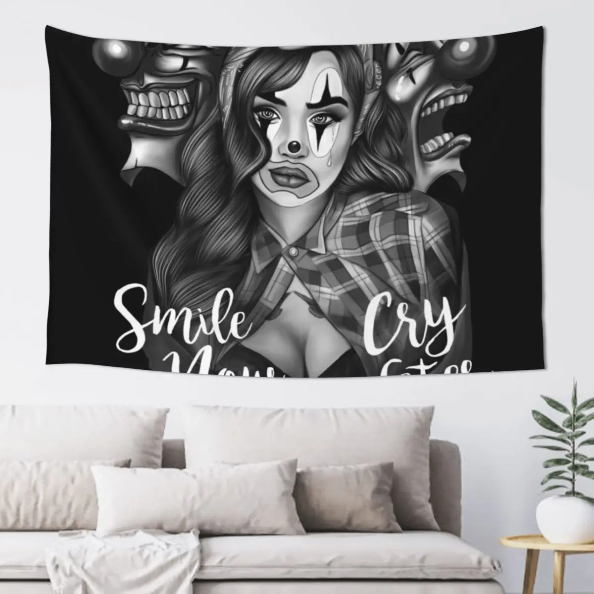 

Smile Now Cry Later art Tapestry Room Decor Cute Home And Comfort Decor Home Supplies Tapestry