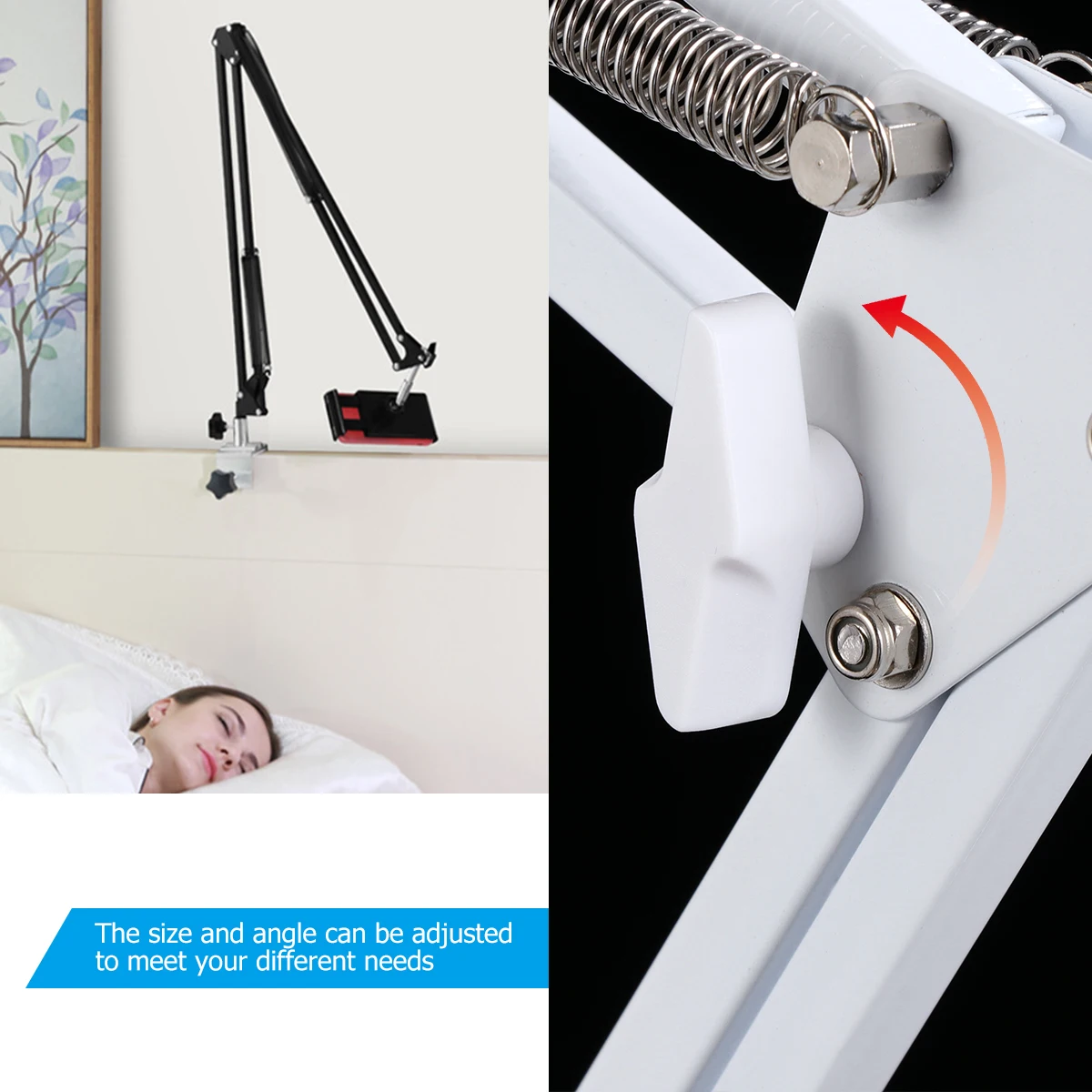 

Metal Desktop Stand Adjustable Flexible Tablet Bracket Mount For Phone Clip Holder Articulating Arm Long Bracket Lazy Phone