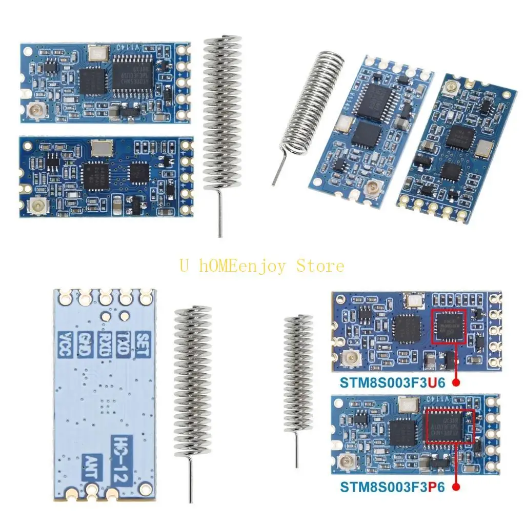 B0KF C1FB HC-12 SI4438/4463 Wireless Module 1000M Long Distance 433Mhz Wireless Communication Boards Module with Antenna