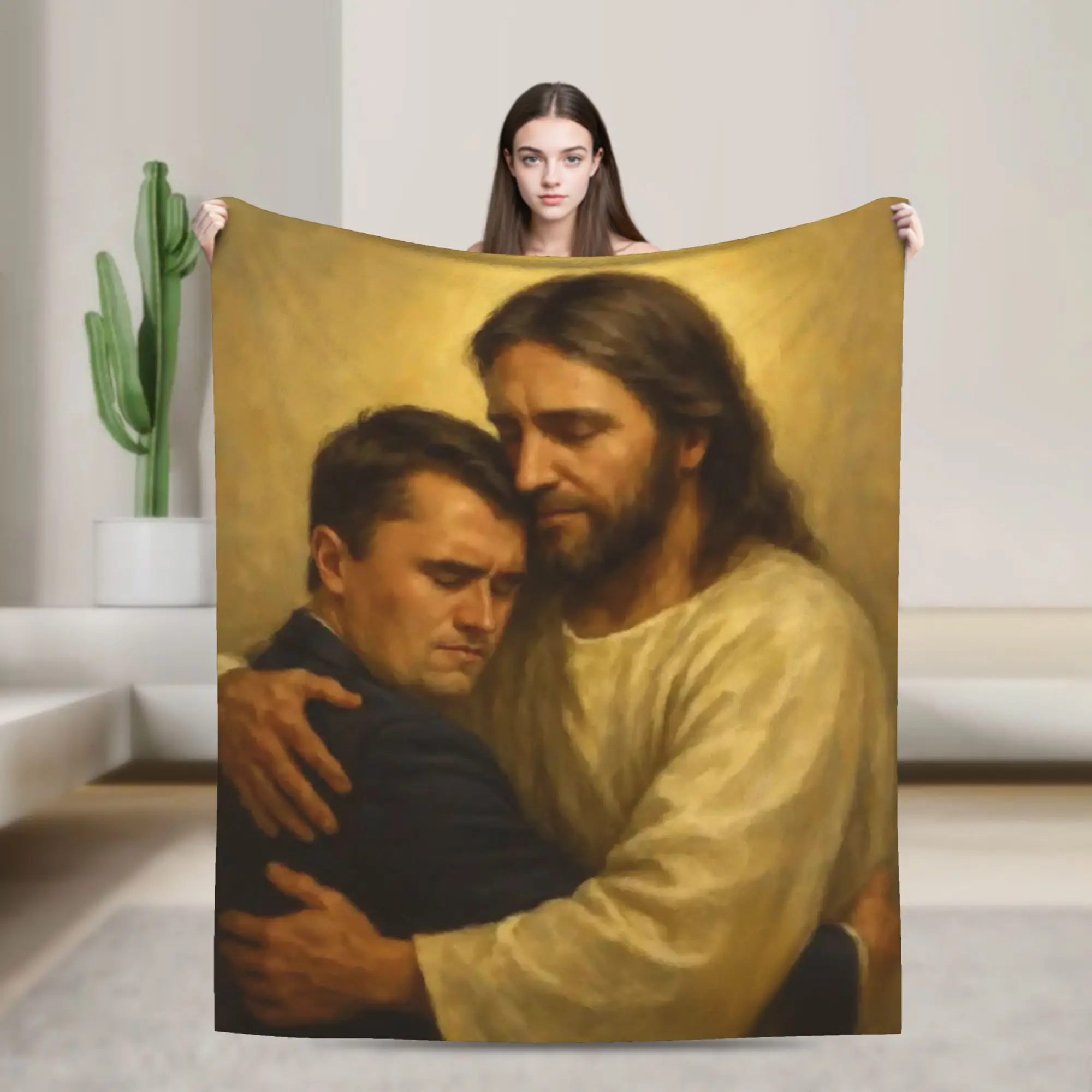 Super Soft Charlie Kirk Angelic Advocate Throw Blanket Premium Flannel Fleece Lightweight  Bed Blanket Cozy Fluffy Blankets
