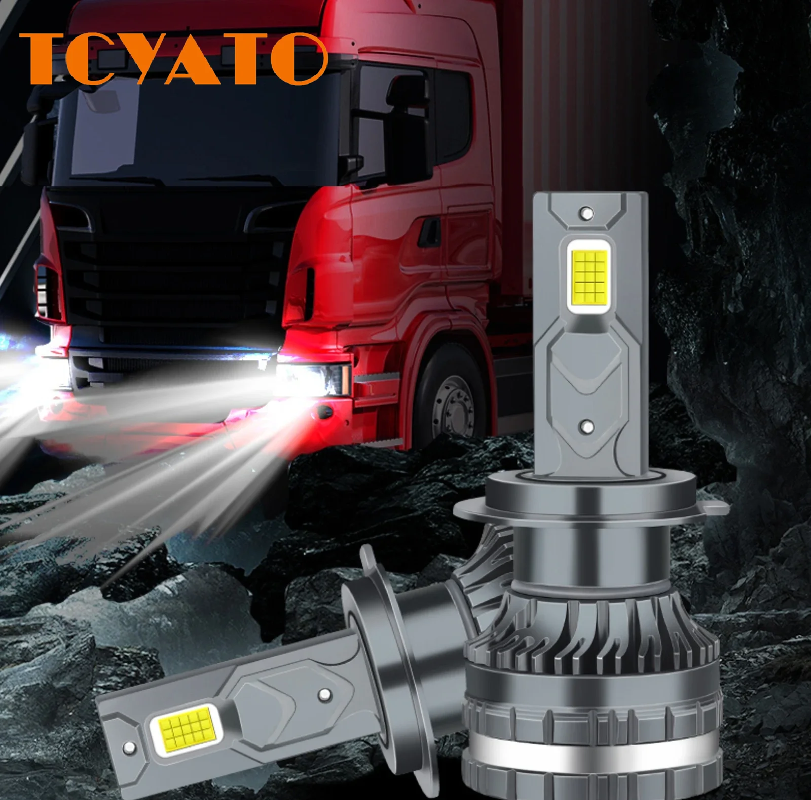 TCYATO 2 uds 24V LED camión faro 150W potencia H7 H1 H4 H3 Led 24v faro camión 30smd CANBUS Led camión luz 6000K