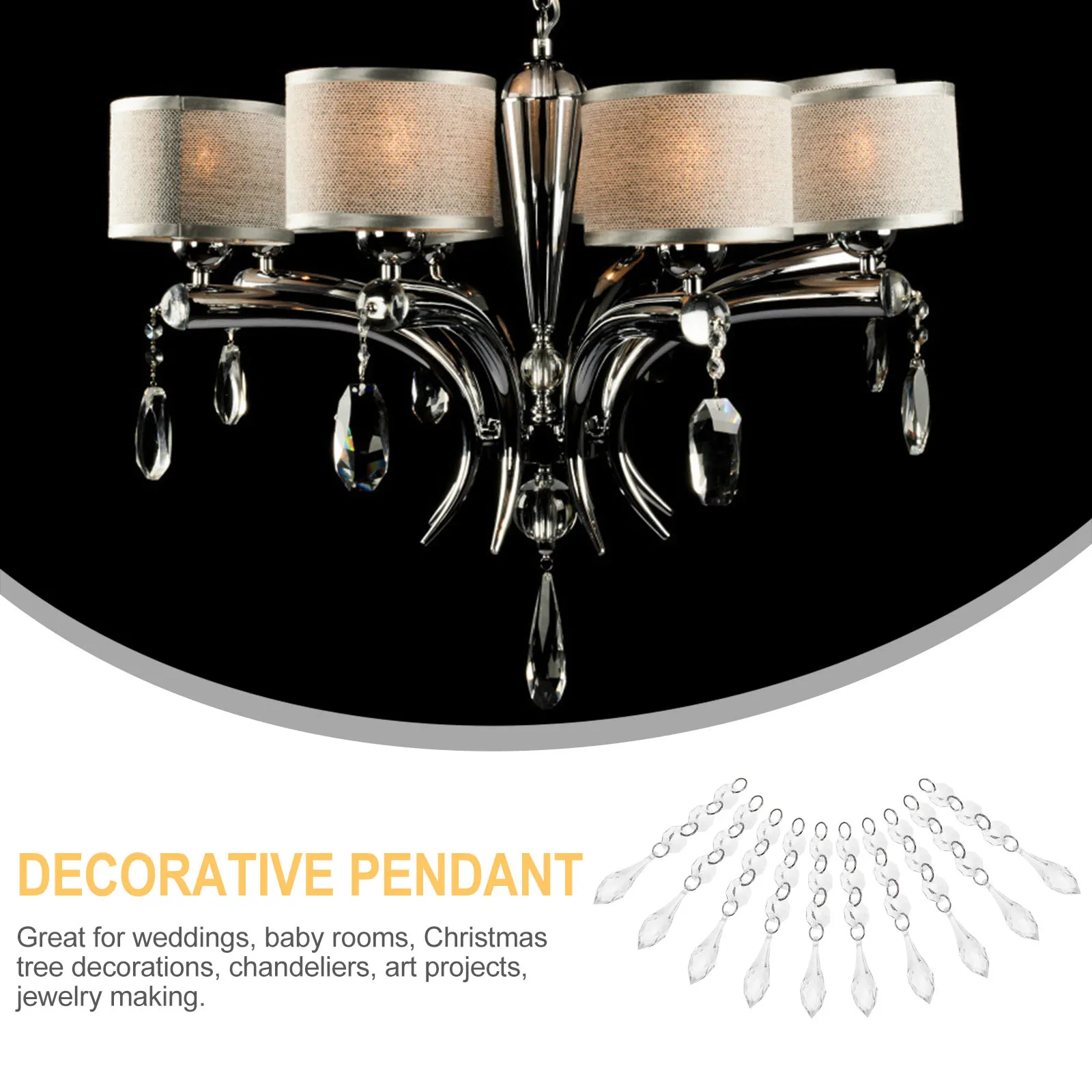

20Pcs Crystal Bead Pendant Decorative Hanging Crystals Beads for Chandeliers Home Car Decor Decorative Pendant