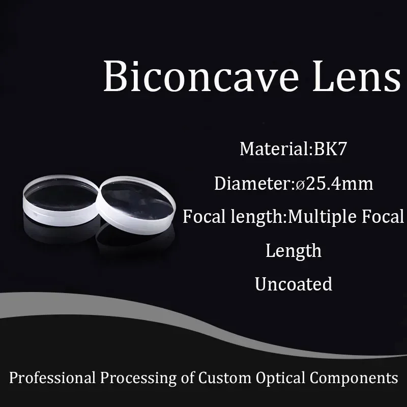 

High Precision Brackets for Diamter 25.4mm BK7 Double-concave Lens, Optical Lenses with Multi-specification and Focal Length