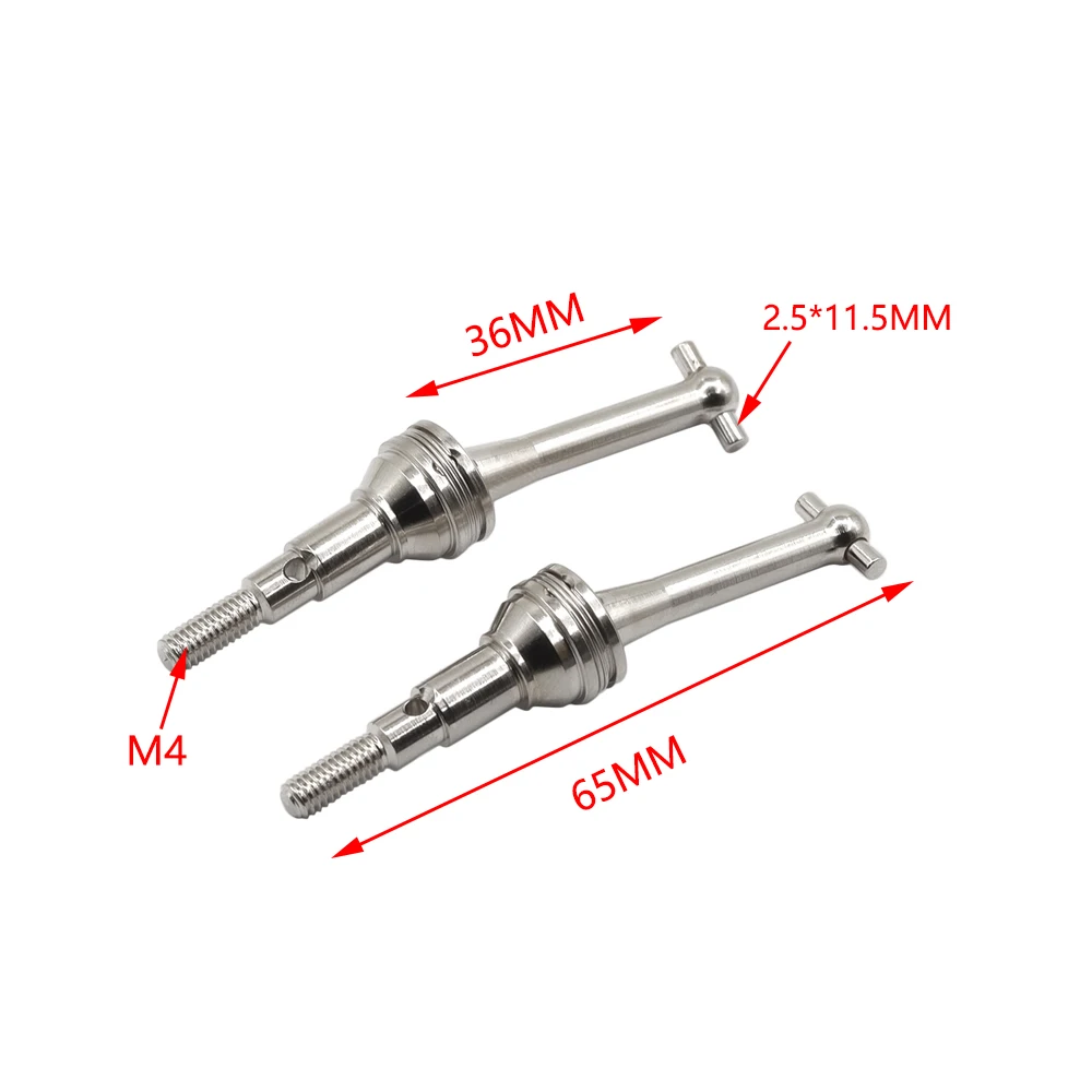 2 Stuks Metalen Aandrijfassen Hond Bot Voor Mjx 1/14 Hyper Go Truck 14301 14302 Cvd 14410 Rc Auto Upgrade Onderdelen Accessoires