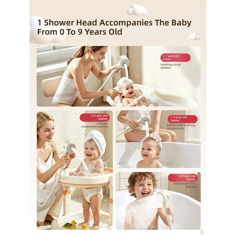 Children’s showerhead—specialized bathing tool for babies and infants, with a filtering shower nozzle; eligible for national...