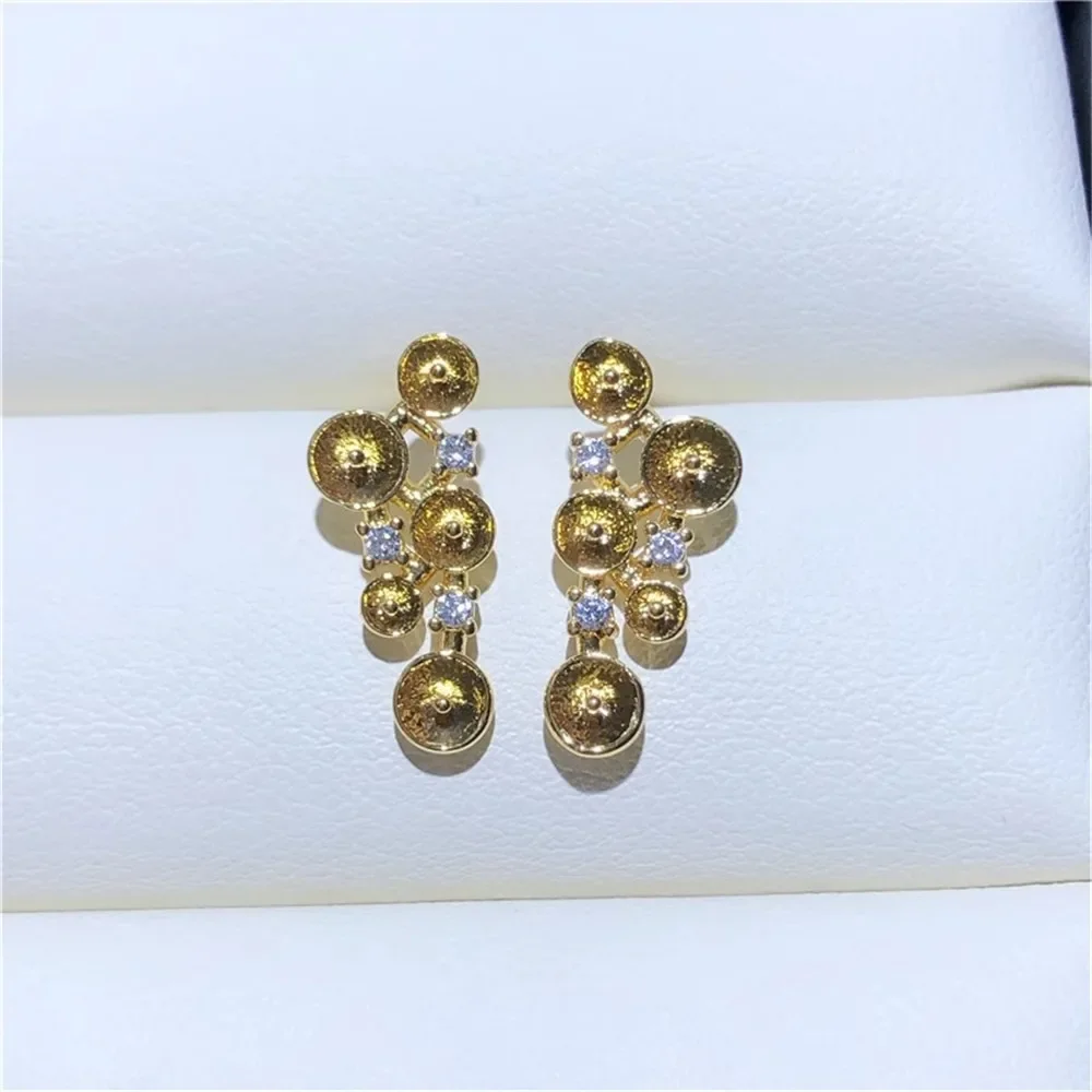 

18K Gold Color Earrings Hoops High Quality Jewelry Making Supplies Diy Findings Accessories No Pearl E087