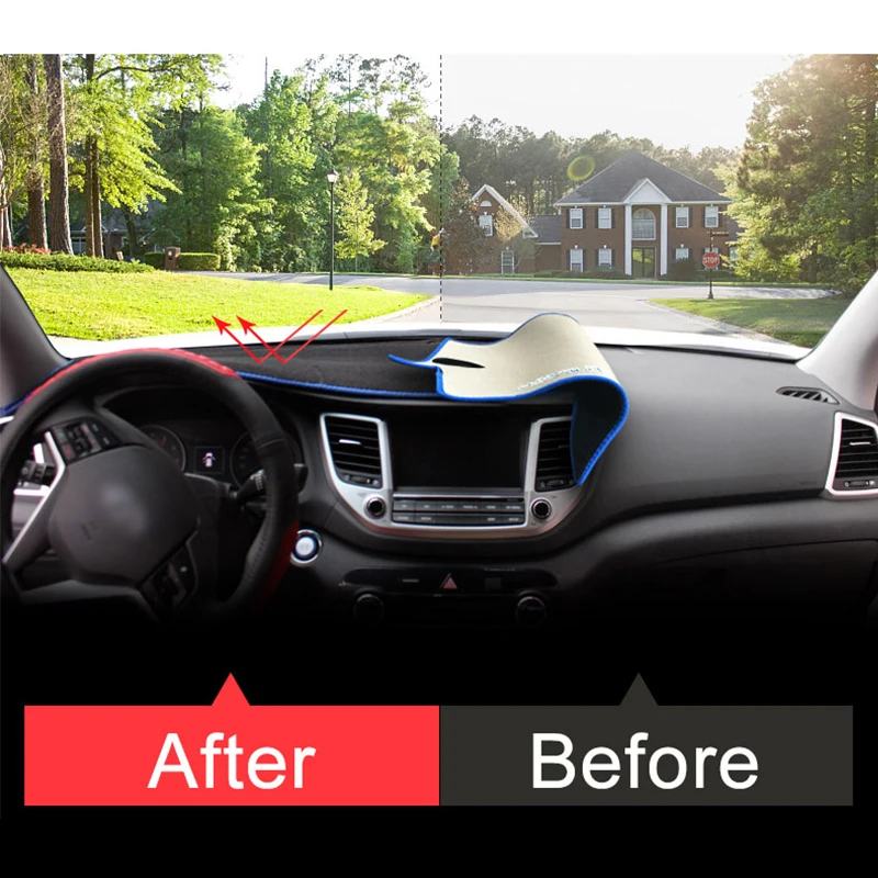 

ABAIWAI For Hyundai Tucson TL 2015 2016 2017 2018 2019 2020 Car Dashboard Avoid Light Pad Instrument Platform 3D Carpets Parts