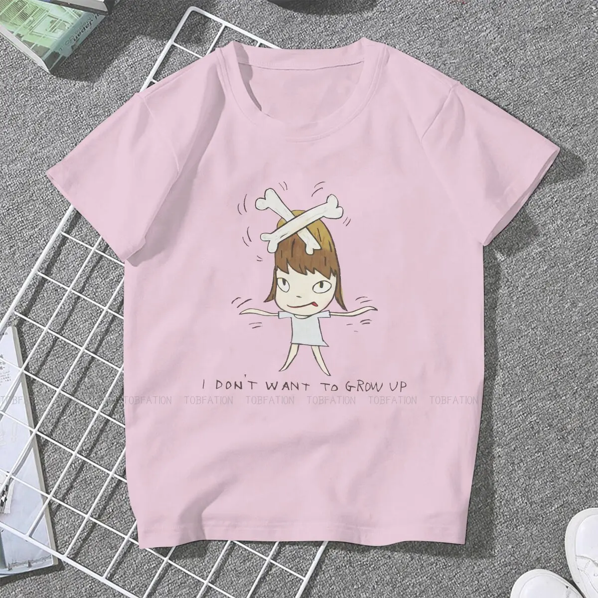 I Don't Want to Grow Up Painting Classic Women's TShirt Yoshitomo Nara Art Girls Basic Tees O-neck Female T Shirt