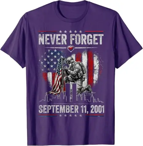 Vergiss den 11. September 2001 nie – Gedenktag T-Shirt mit amerikanischer Flagge, Y2k Herrenmode, patriotisches Grafik-T-Shirt mit Spruch, weiche Baumwolle – Detail 15
