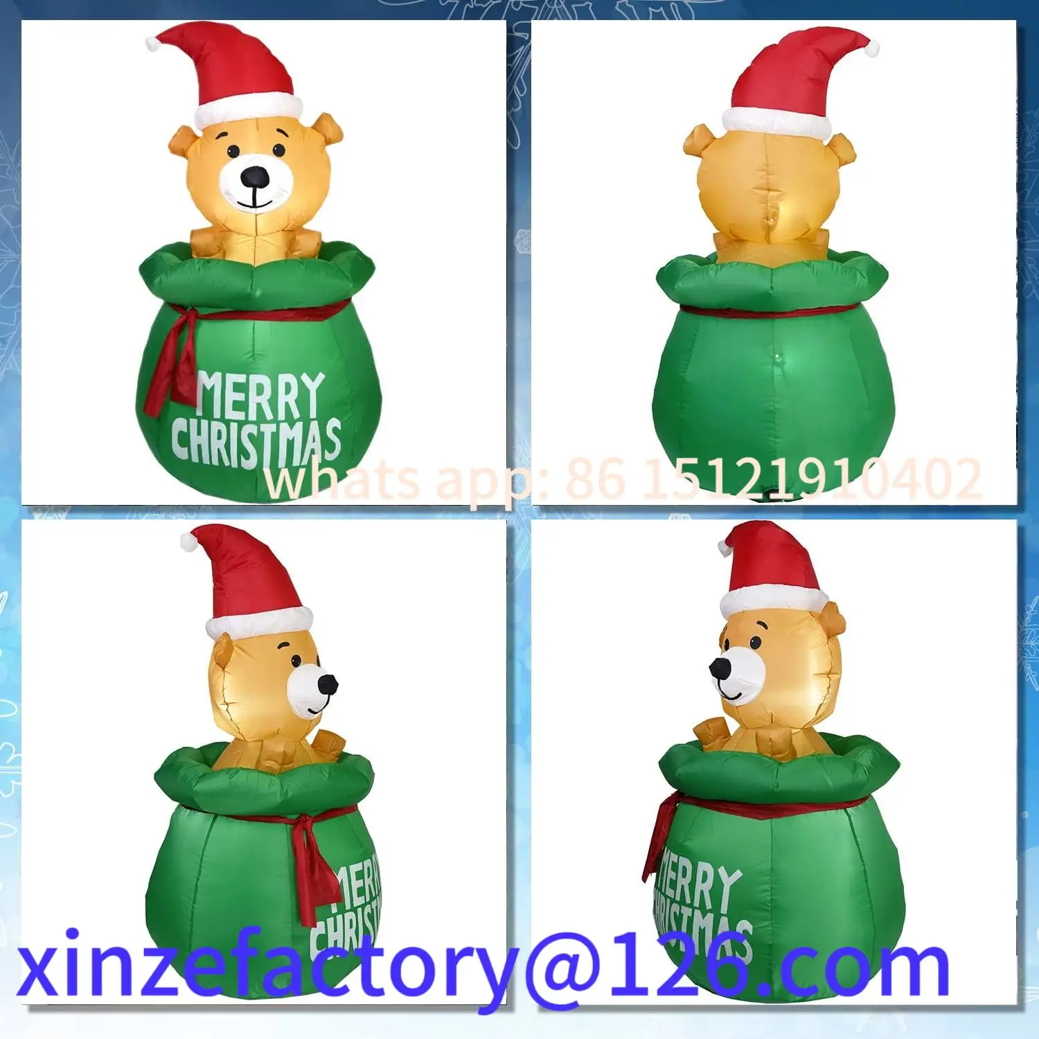 Aanpasbare kerstversiering Kerstluchtvorm Opblaasbare gloeiende cadeautas Puppy