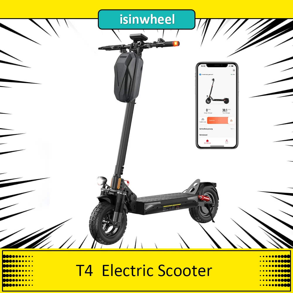 Isinwheel t4 Elektro roller, abe Version, 1000w Motor, 48v 10.4ah Batterie, 10-Zoll-Reifen, 20 km/h