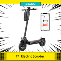 isinwheel T4 Electric Scooter, ABE Version, 1000W Motor, 48V 12.5Ah Battery, 10-inch Tire, 20km/h Max Speed,Disc Brake, ABE