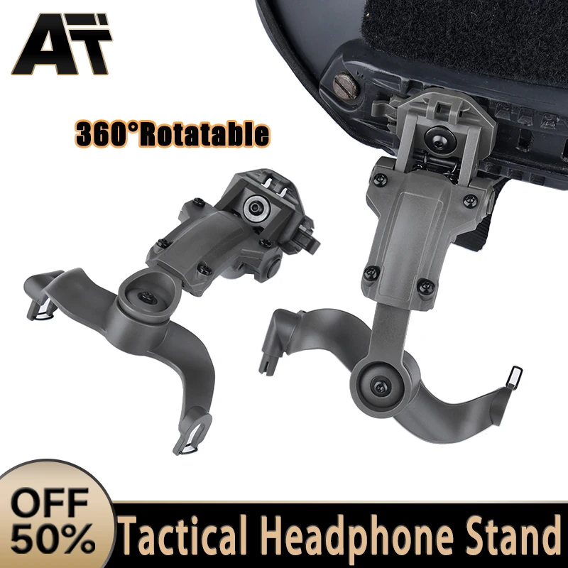 WADSN Nylon Tactical Headphone Stand Fit M32 Scout Headset 360° Rotation Mountable Microphone For Fast Flux Wendy Helmet Mount