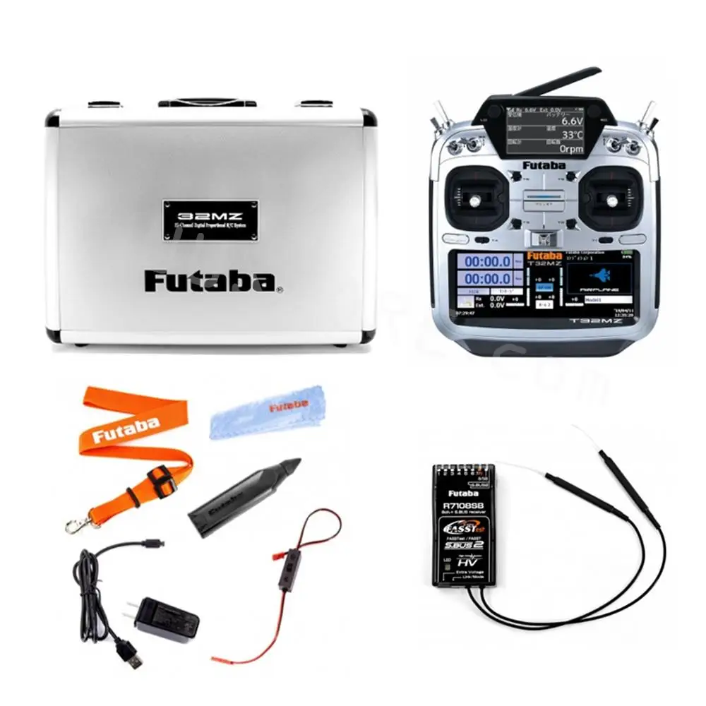 Futaba 32MZ 2.4GHz FASSTest 18 Channel Radio System (Heli) w/R7108SB Receiver for helicopter Airplane Glider Drone RC Model