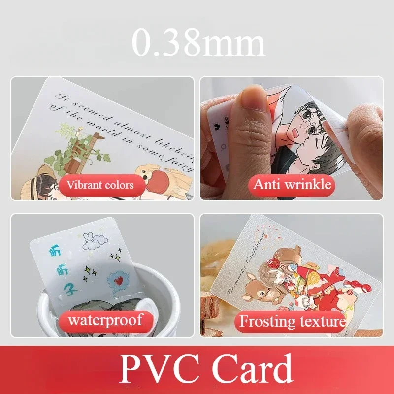 200pcs Custom ins style Business Card Custom Logo Personalized Name / Gift Than You Cards 0.38mm Waterproof