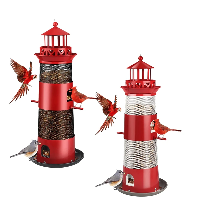 Bird Feeders For Outdoors Hanging, Squirrel Proof Wild Bird Feeder For Outside, Metal Bird Seed Feeder For Birds