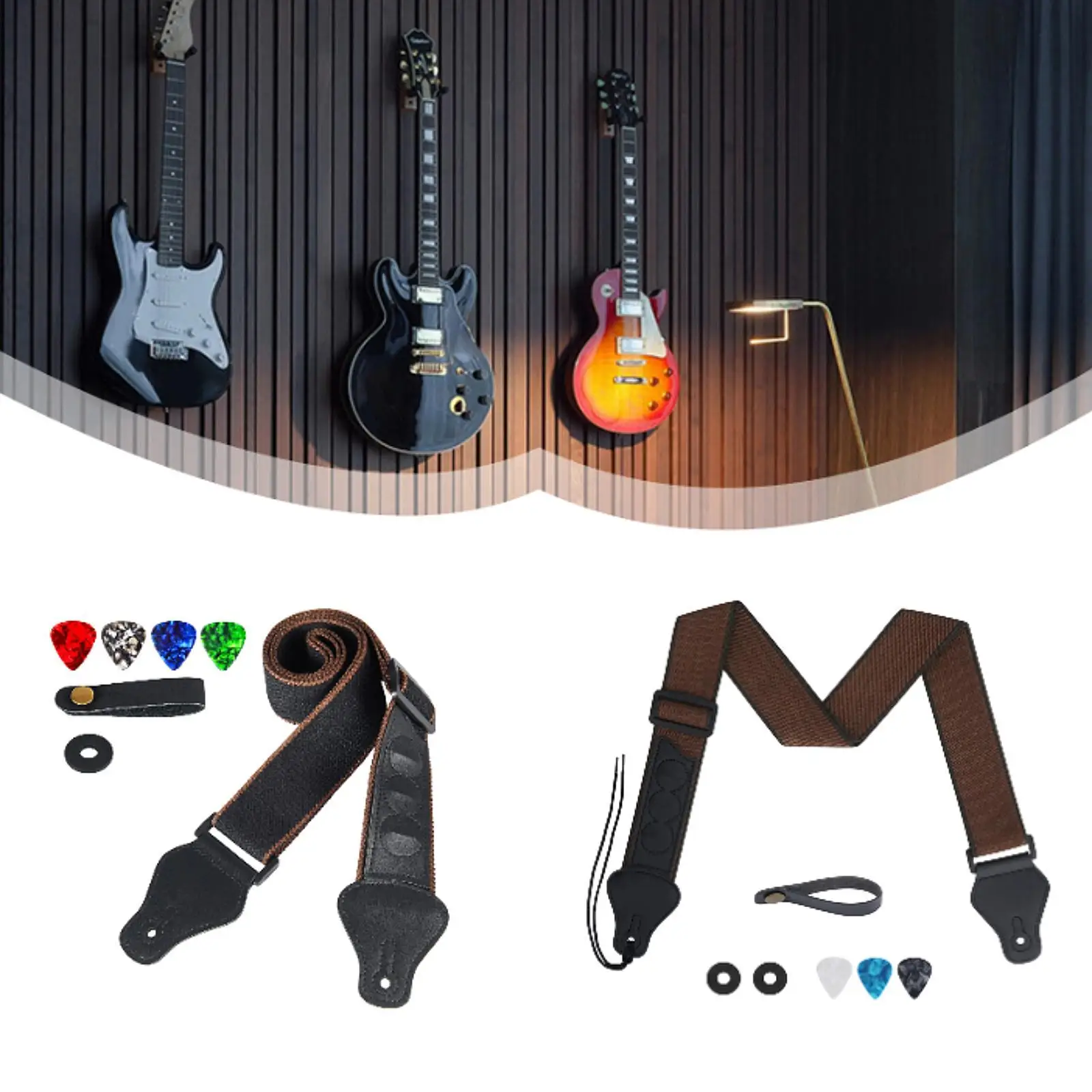 

Acoustic Guitar Strap Guitar Shoulder Straps Belts for Bass Guitars Ukulele