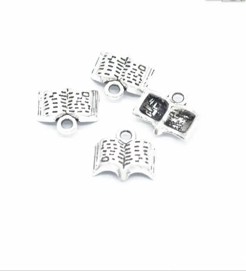 12x11mm 20pcs NICE Antique Silver Plated Book Handmade Charms Pendant:DIY for bracelet necklace F0716