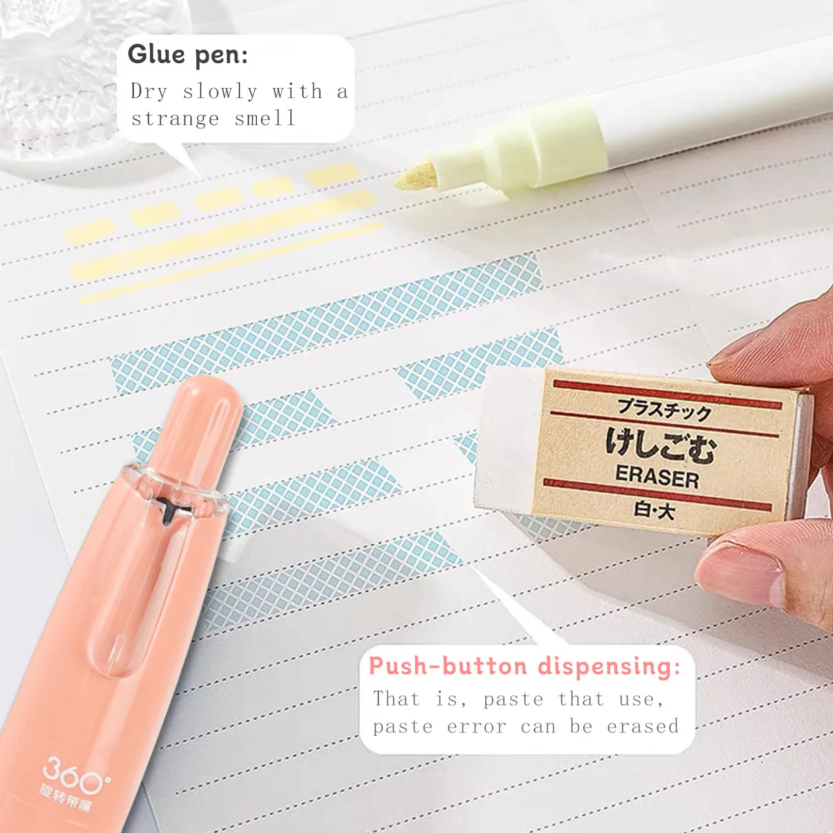 Sangle de déclaration de document Morandi pour étudiants et enfants, mignon, blanc, type de presse, outils, fournitures de bureau