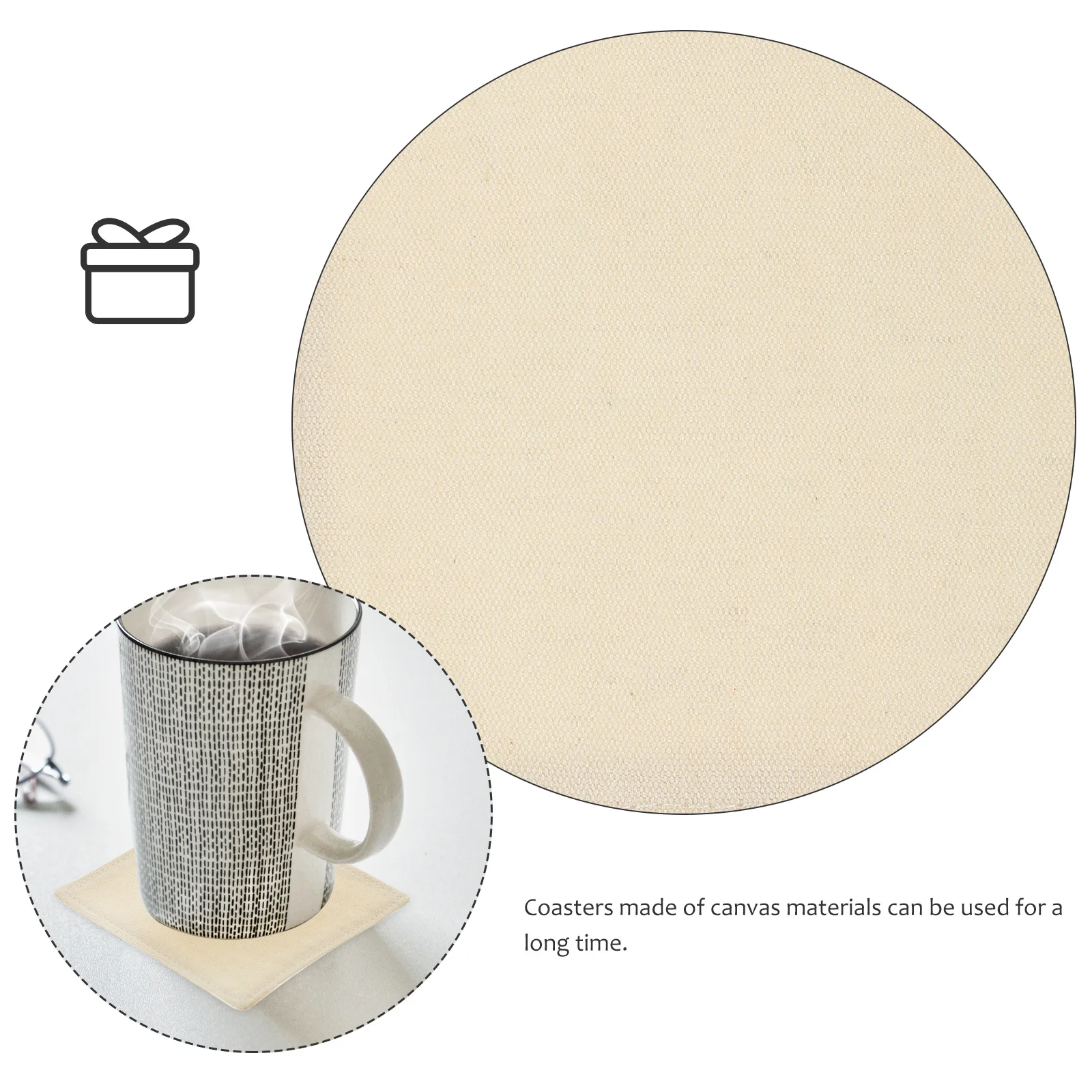 

4Pcs Canvas Square Coasters Heat Insulated Water Absorbent Non Drink Pads Kitchen Dining Table Square Shape Coaster
