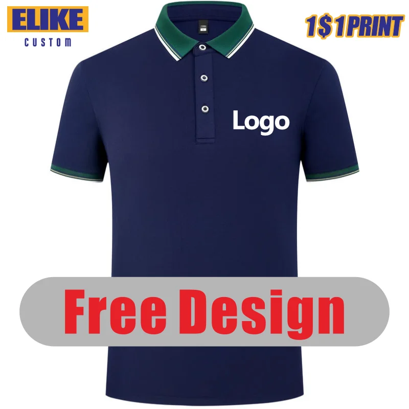 ELIKE New Polo Shirt Custom Logo Causal Embroidery Personal Company Brand Print Men And Women Clothing 11 Colors Summer Tops S-4