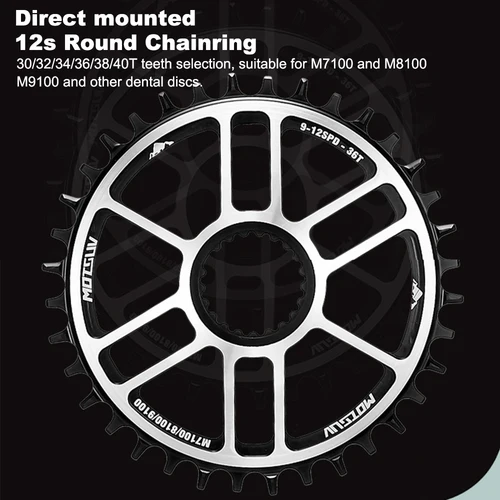 Imagen 2 del producto MotSUV 12s platos 30T/32T/34T/36T/38T/40T para manivela de montaje directo SHIMANO, FC-M9100 FC-M8100 FC-M7100,SM-CRM95 SM-CRM85/CRM75