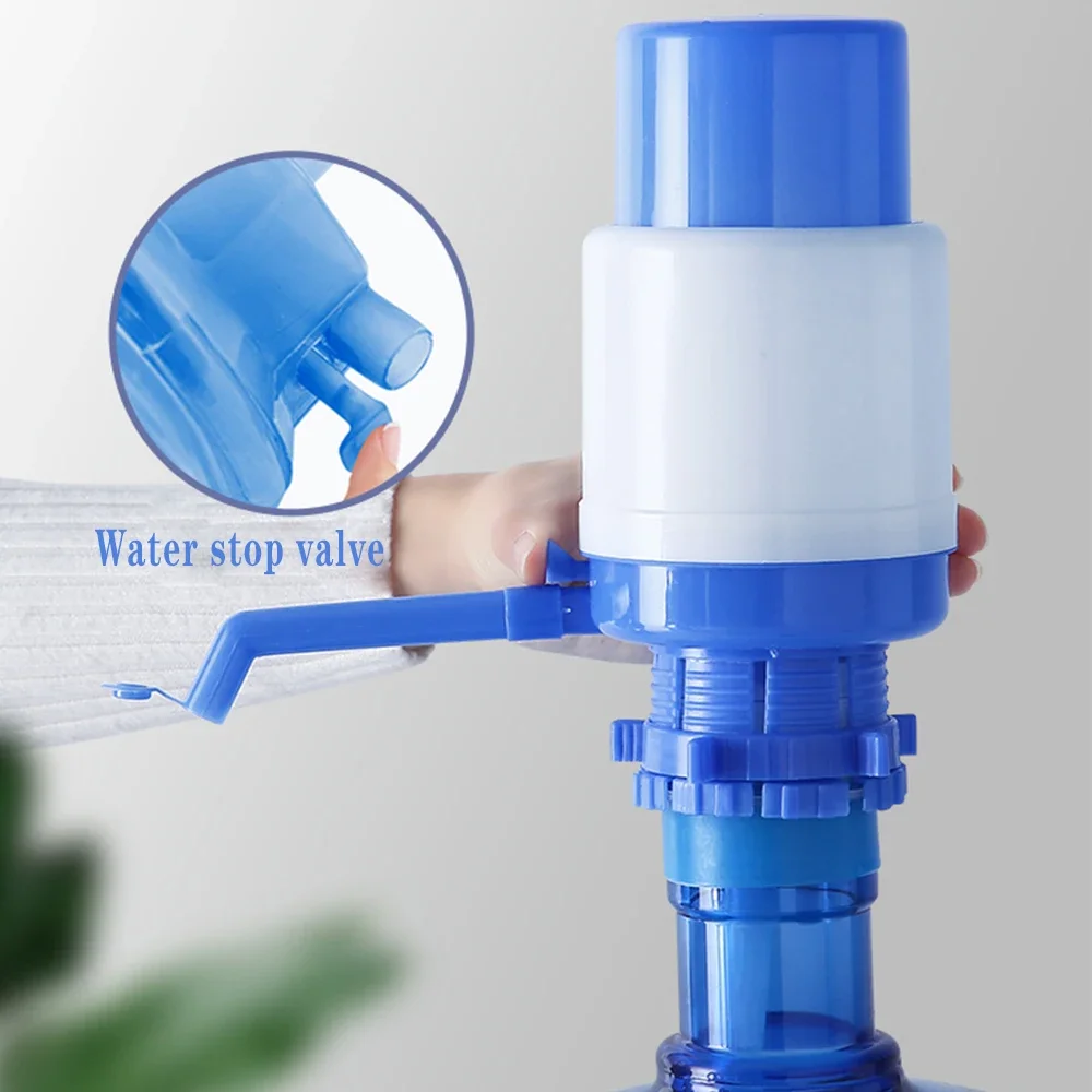 Water Bottles Pump Manual Hand Pressure Drinking Fountain Pressure Pump Water Press Pump with an Extra Short Tube Food Grade