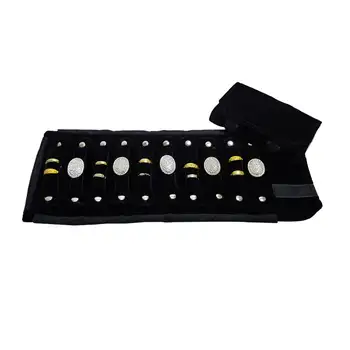 便攜式戒指旅行包 首飾旅行卷包 小號黑色天鵝絨折疊首飾收納包 10 最佳銷售 珠寶袋 - №5