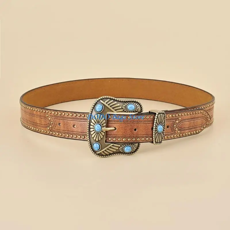 الفيروز حزام مشبك حزام رعاة البقر حزام خمر الحزام الغربي حزام من الجلد