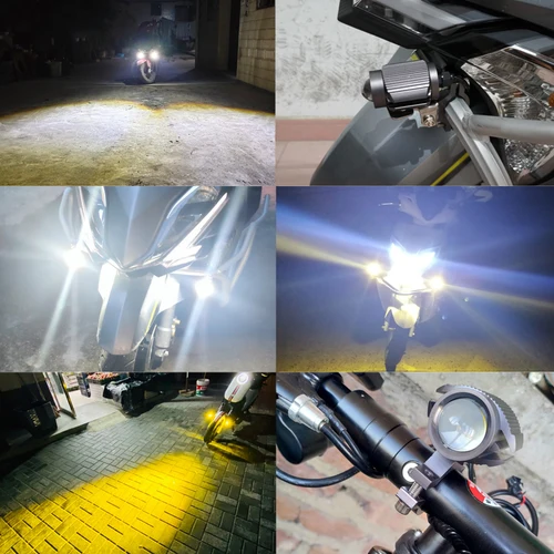 Imagen 2 del producto Luz LED para motocicleta, accesorios para motocicleta, focos antiniebla, faros auxiliares, lentes de proyector eléctrico