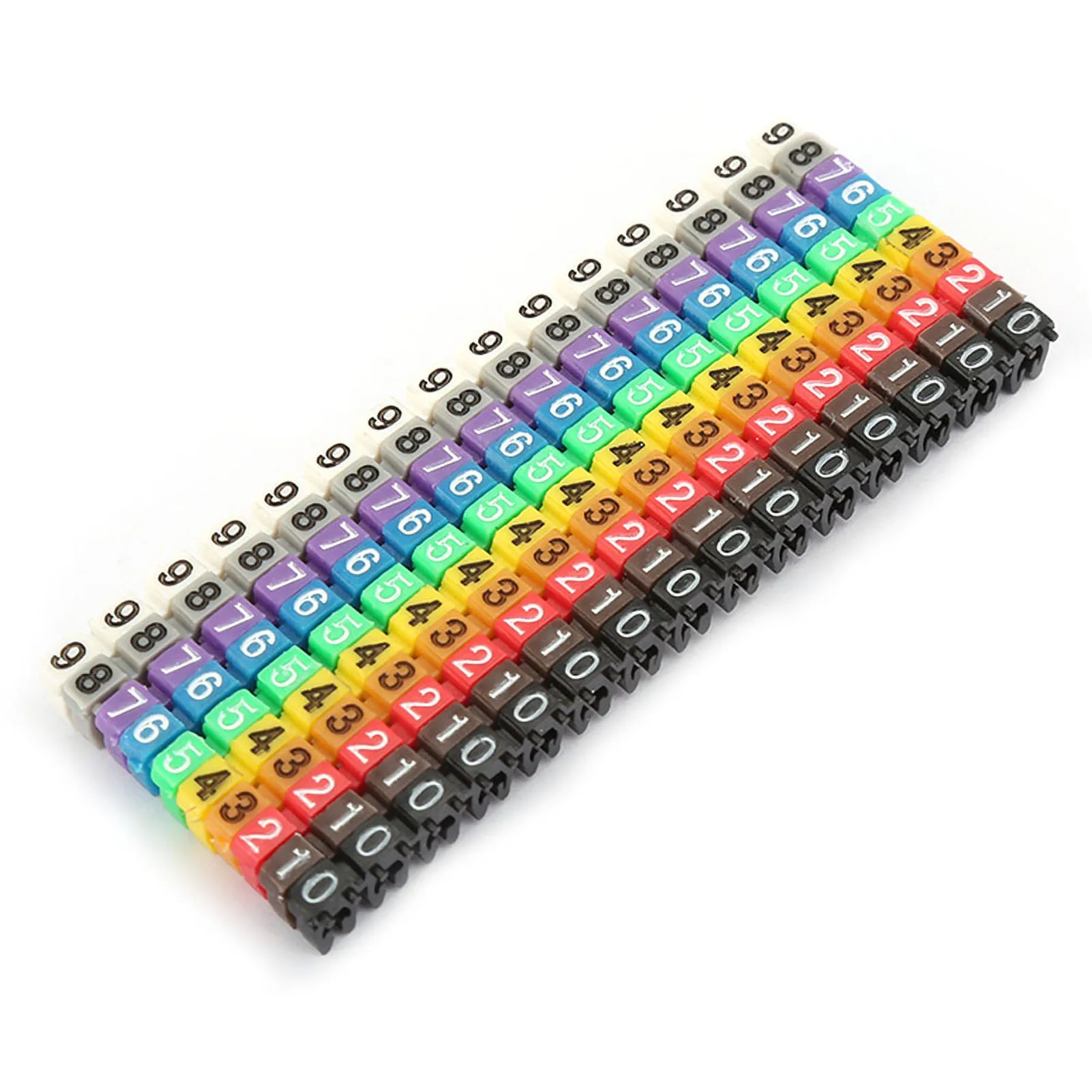 100/150 Pcs Cable Markers Colourful Marker Number Tag Label For 1.5-6mm Wire Network Cable Wire Marker Tag Label