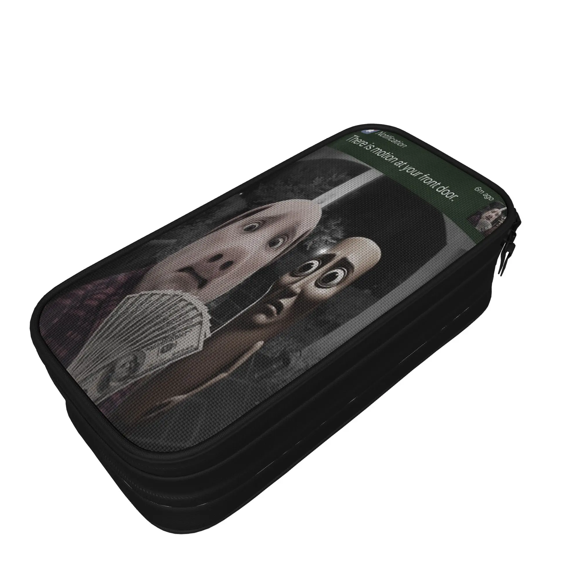 John Pork and Tung Tung Tung Sahur Front Door Motion Pencil Case Girls Boys Aesthetic Pencil Bag School Pencil Cases Stationery