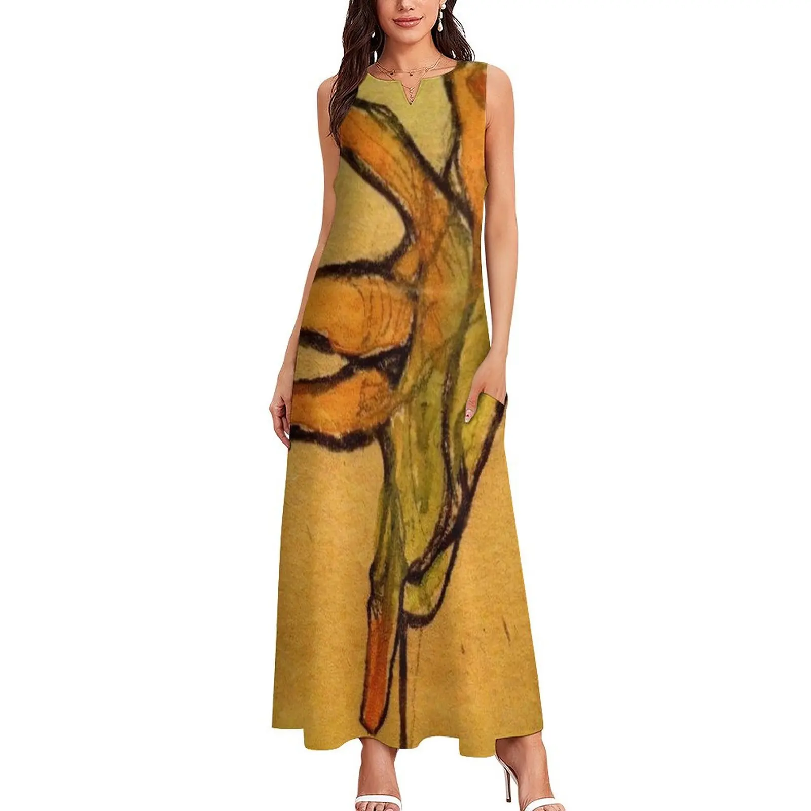 Egon schieles paintings Egon schiele artwork Egon schiele hand Long Dress Dress for girls summer dresses ladies 2024