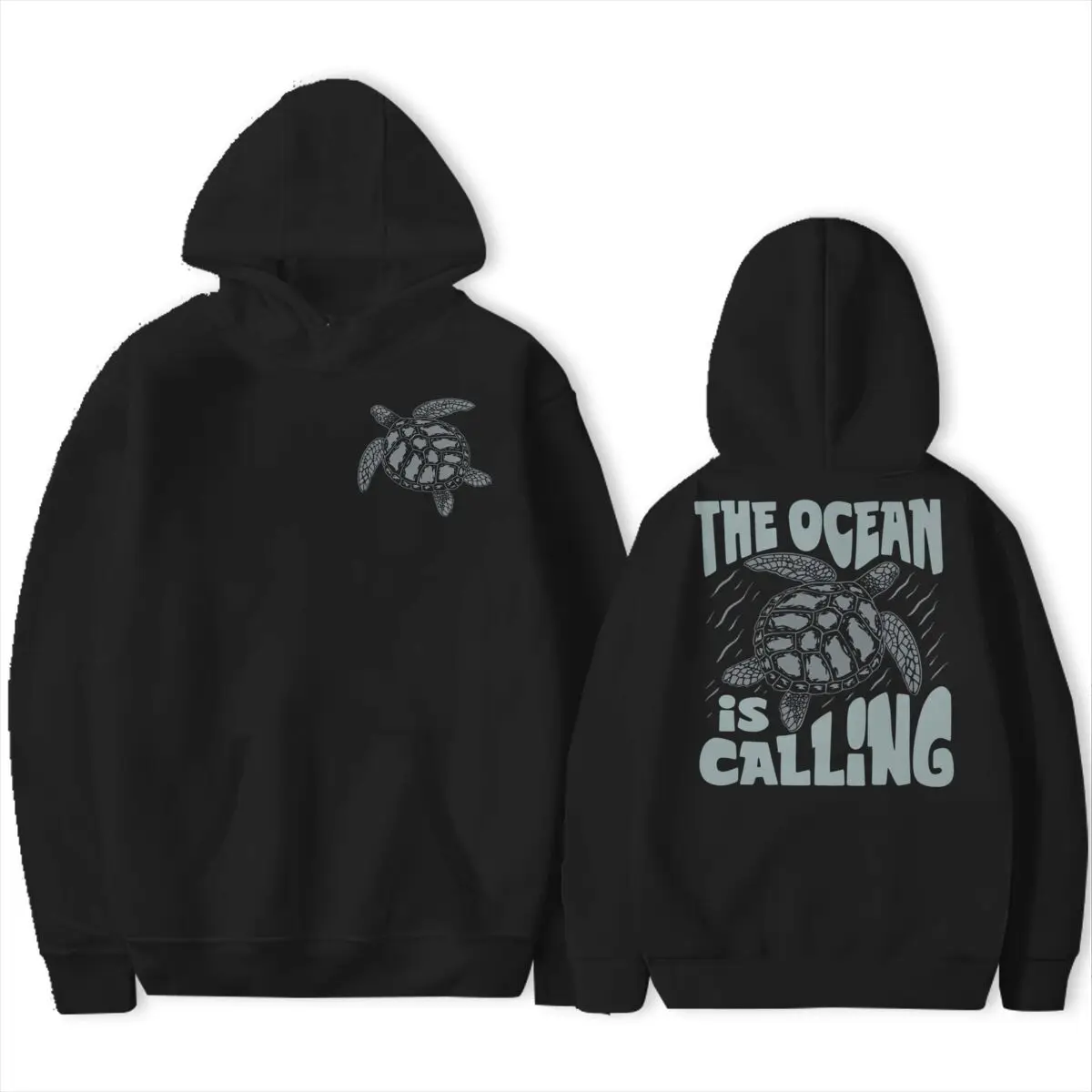 The Ocean Is Calling Vintage Sea Turtle Print Hoodies For Ocean Lovers Men Women Gift Fun Animal Girls Spring Fashion Hoodie