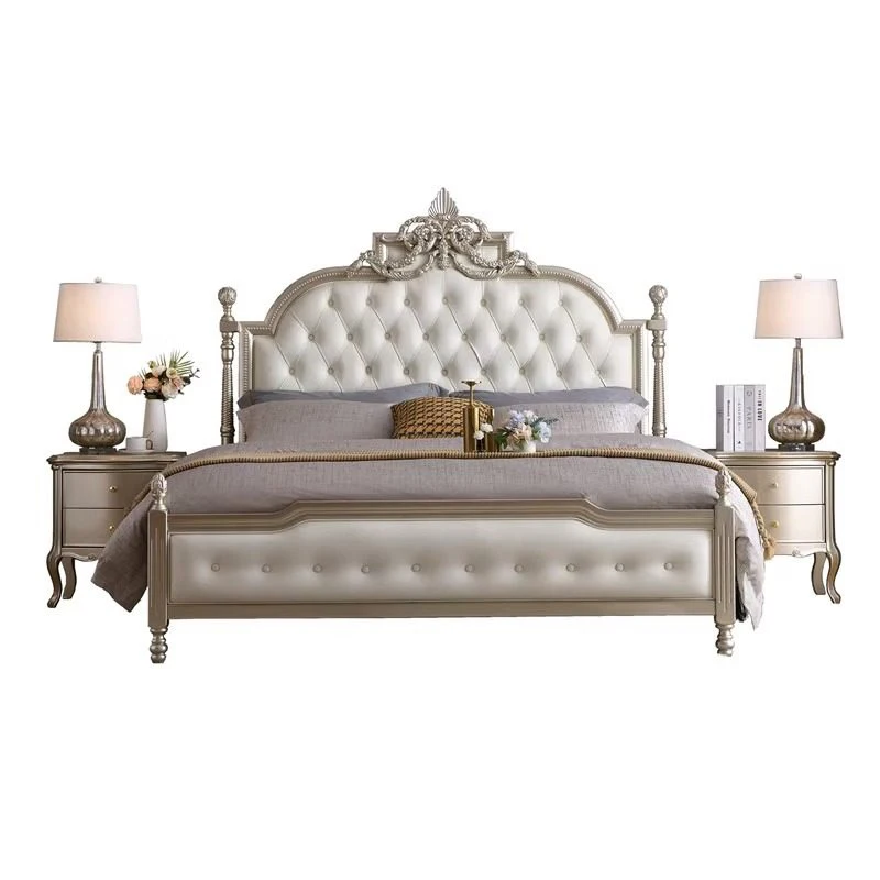 

About Luxury Italian Modern Upholstered king Size Bed Villa Furniture Wooden Frame Big Headboard Home Bedroom Double Bed*