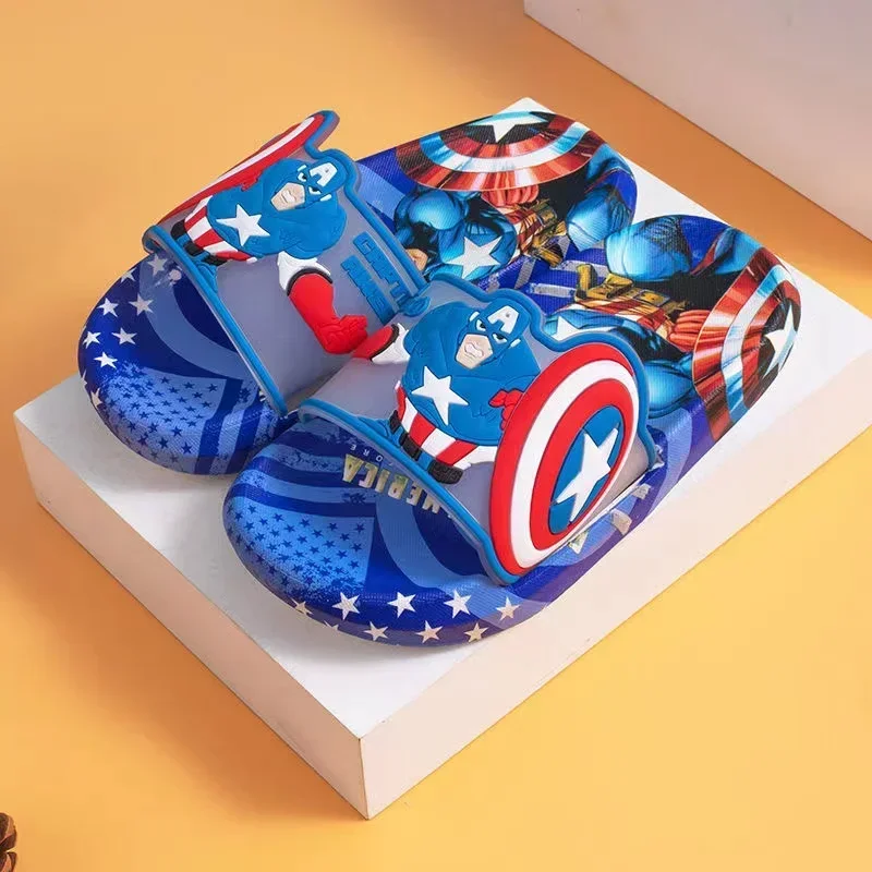 New Summer Slippers Baby Boys Cartoon Sofia Spiderman Captain America Kids Girls Children Flip Flops Indoor Toddler Beach Shoes