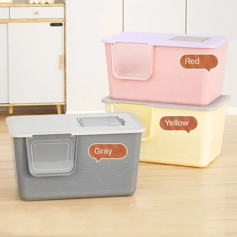 Cat Litter Box Deep Completely Closed Extra Large Size Splash Proof To The Outside Cat Litter Box Semi-closed Pet Products