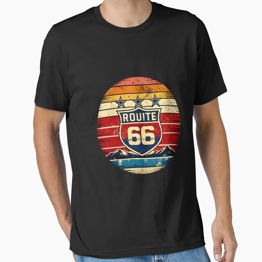

0405 Historic Route 66 US Mother Road travel Gift t shirt America Highway Graphic clothes All size Tops
