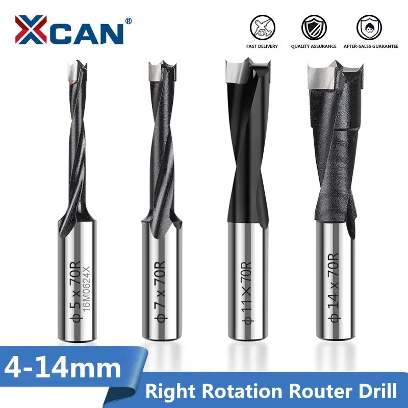 Xcan Peça Rotatório Direito Peça Mm10 mm Roteador de Madeira Broca de Perfuração para Madeira Flautas Carboneto de Madeira Brocas Forstner
