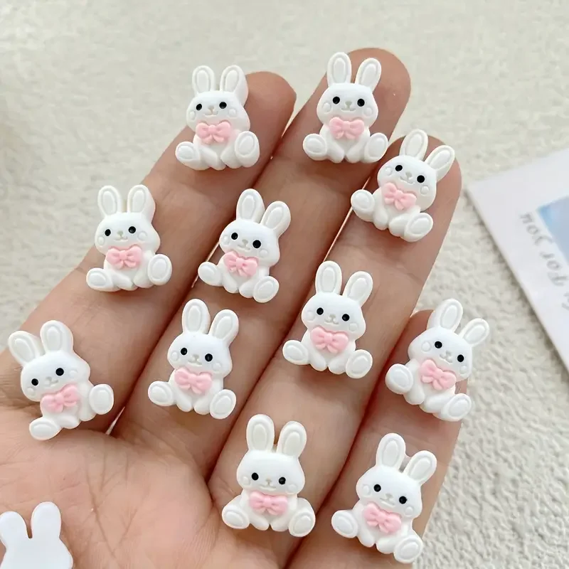 10/20 Pcs Cute Mini Resin Bunny Miniatures, Tiny Rabbit Figures for DIY Micro Fairy Garden Landscape Crafts Decoration Supplies