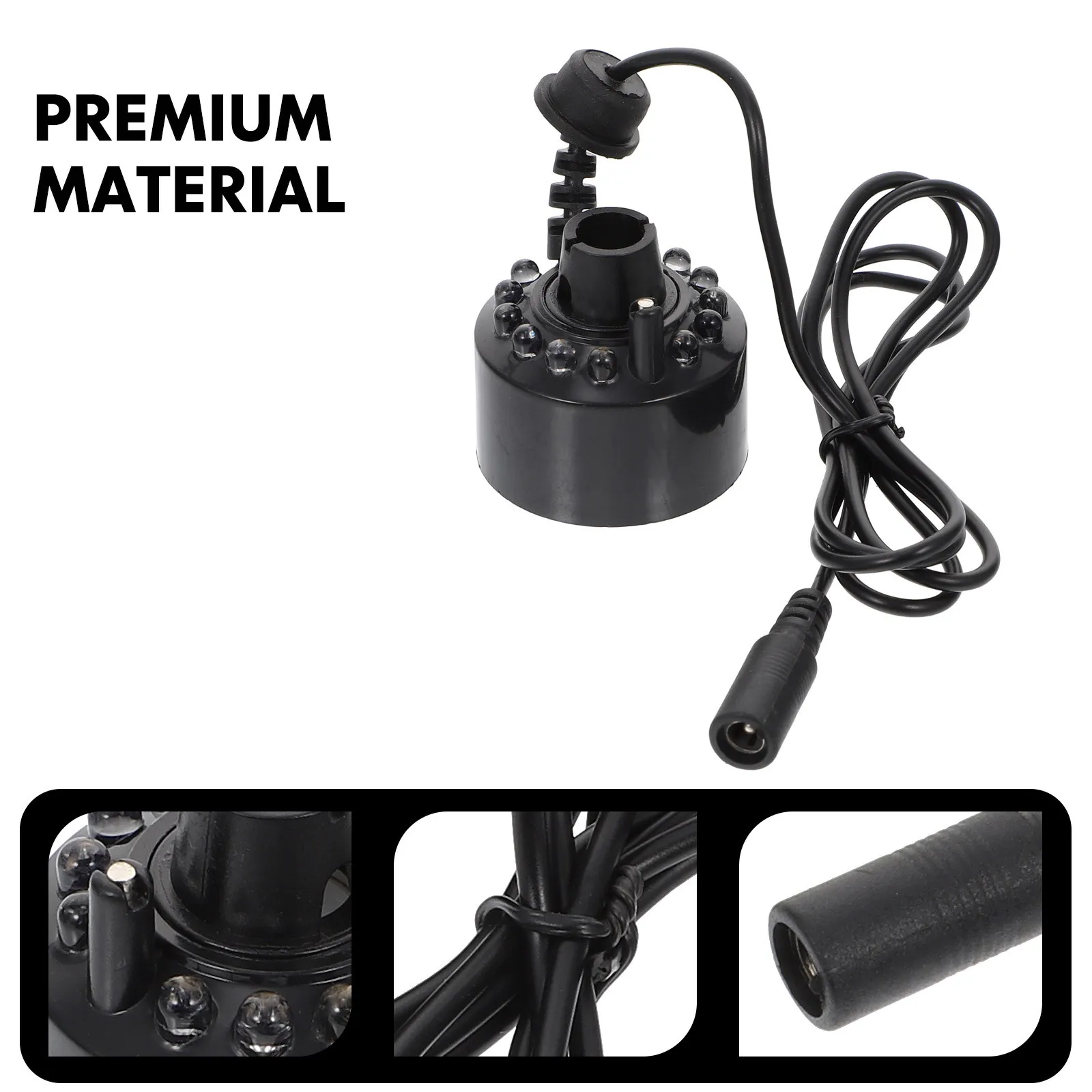 1Pcs Mist Maker Fog Generator Creative Lamp Fog Maker Black for Fish Tank Rockery Pond Fountain LED Light Mist Sprayer Halloween