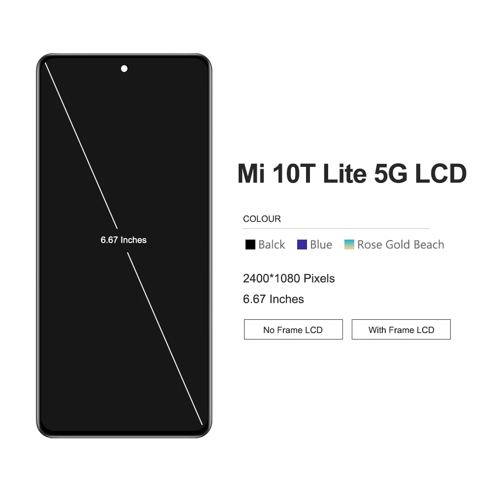 Imagem -03 - Tela Original para Xiaomi mi 10 t Lite 5g Lcd 10 Toque Tela para mi 10 t 10 t Lite 5g M2007j17g Substituição da Exibição 6.67