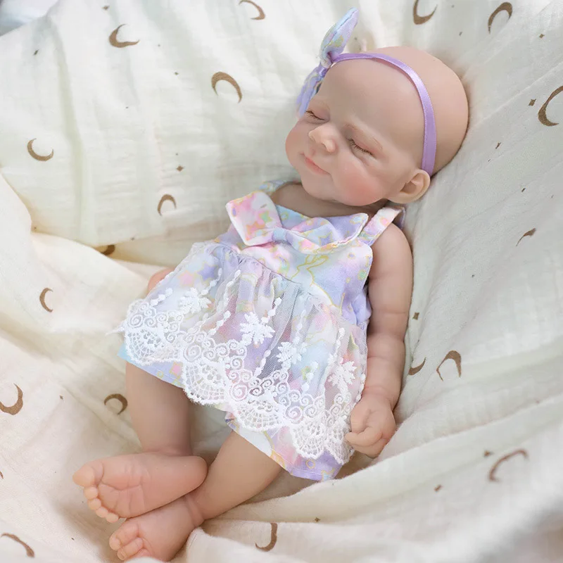 12inch Mouth Can Open Soft Solid Silicone Reborn Baby Doll Girl Pascale Super Soft Elastic Baby Dolls Handy Sleeping Babies