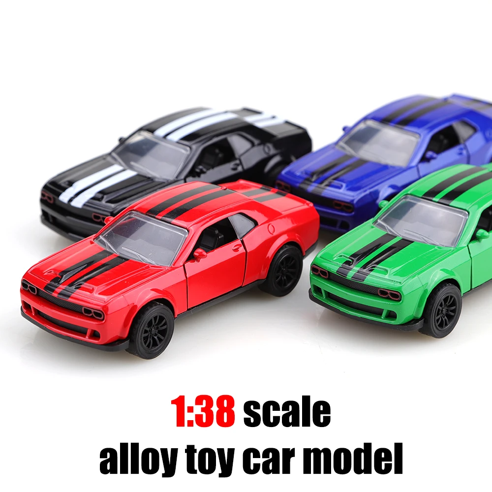 (Corrugated Box) Striped American Muscle Coupe Style Toy Car, Powerful Spring, Metal Casting, The Best Gift.