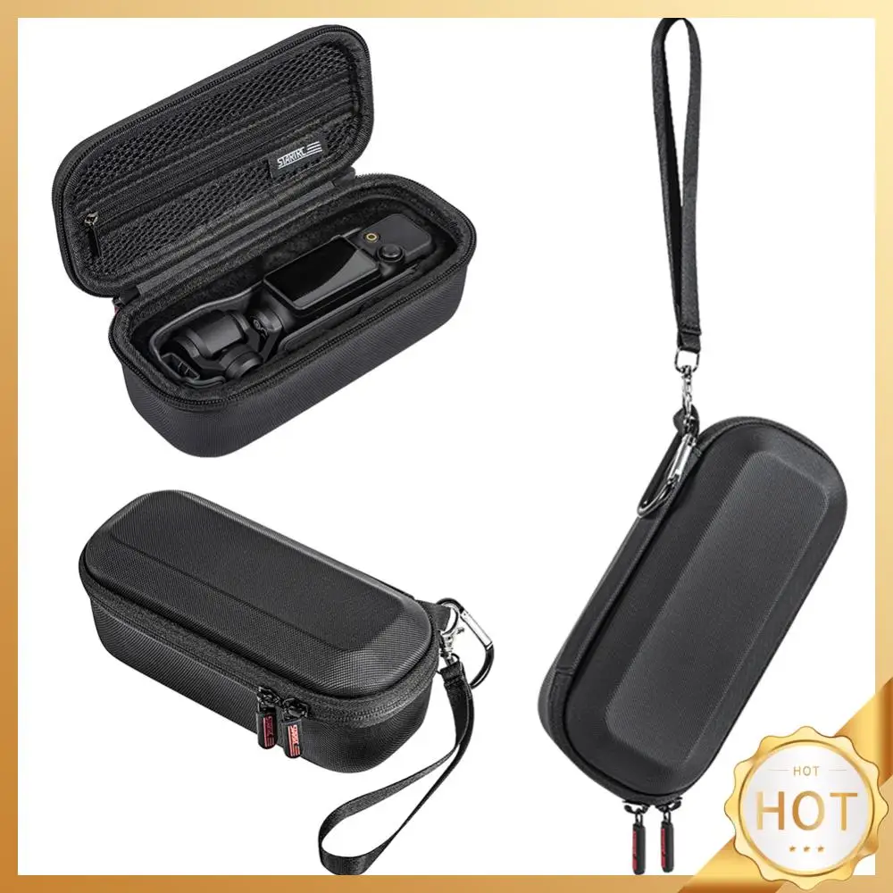 

PU Leather Carrying Case With Carabiner & Wrist Strap Portable Storage Case Carry Bag for DJI Osmo Pocket 3 Accessories