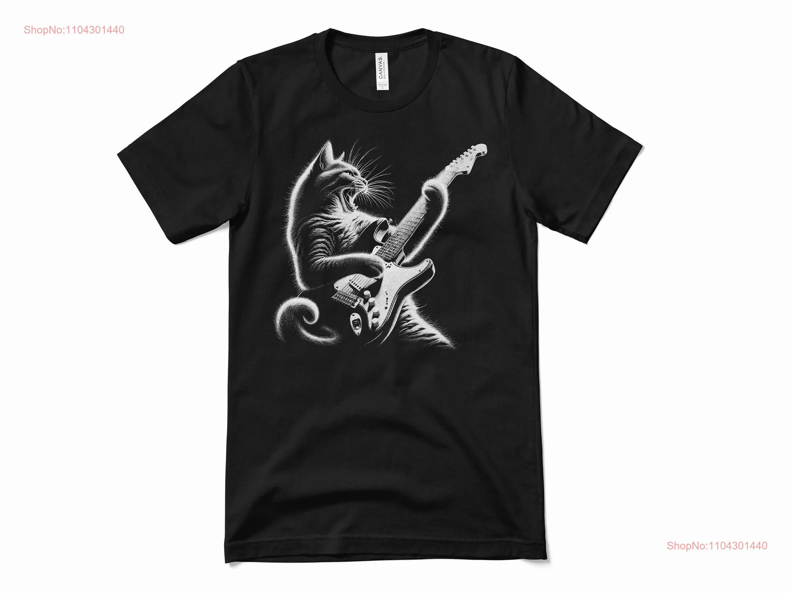 

Cat Rocking Out Vintage Drawing Retro T Shirt Art Whimsical Concert Fun Guitar Player Rock Roll Hand Drawn