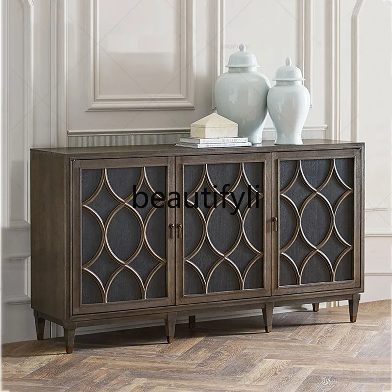 

Entryway Cabinet Solid Wood Entryway Living Room Storage TV Cabinet Vintage Sideboard American Style Entryway Table