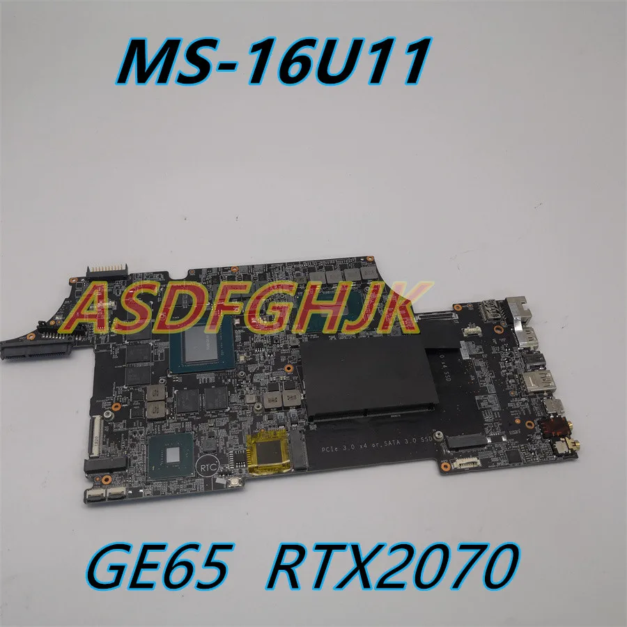 MS-16U11 Original Mainboard For MSI GE65 RAIDER 9SF MS-16U1 Laptop Motherboard With I7-9750H CPU RTX2070 Tested Fast Shipping