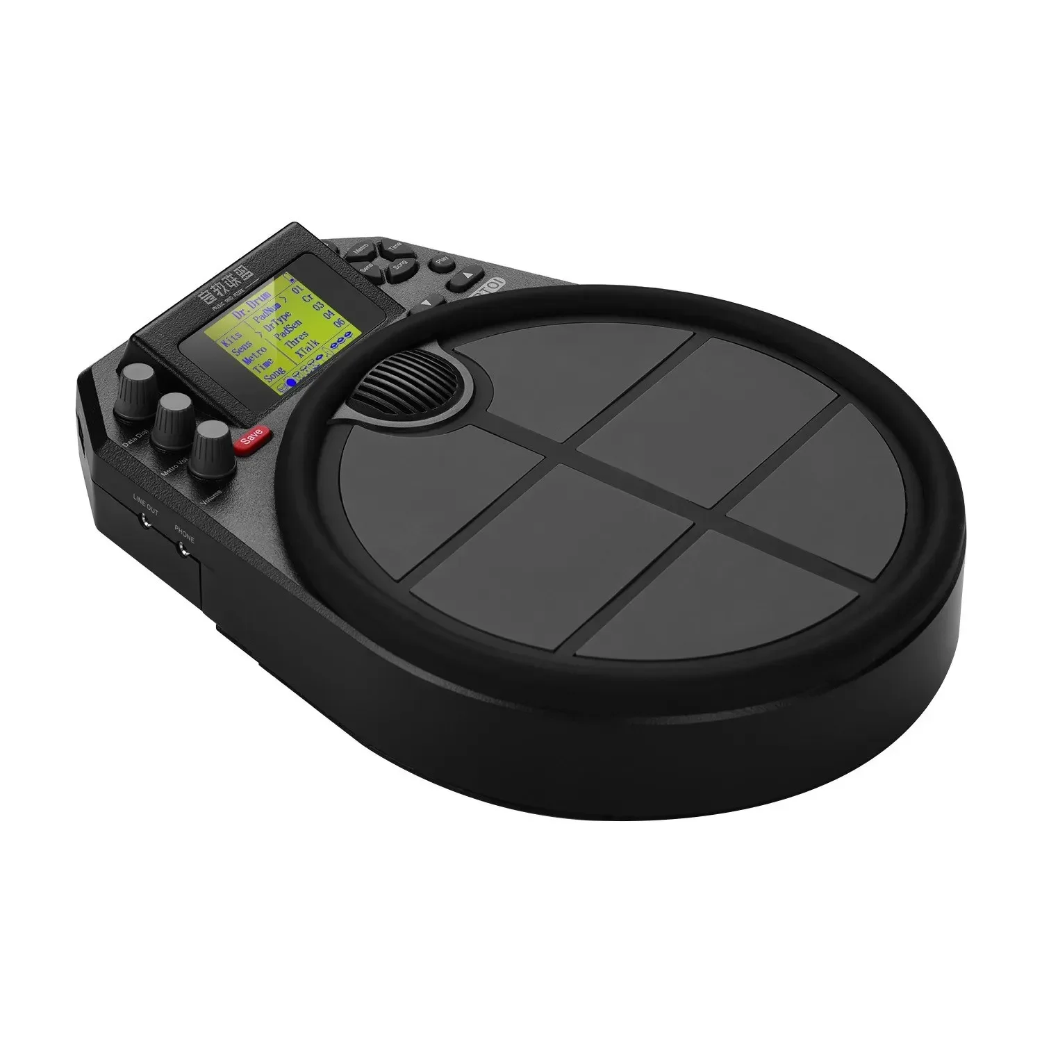 

Portable Electronic Drum Percussion Drum Practice Pad 15 Drum Kit Sounds 59 Demo Metronome Timer Function LCD Display With 2 Foo